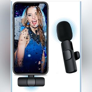 New Wireless Lavalier Microphone Compatible with iPhone, Lapel Clip-on Mic